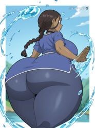 katara, avatar_the_last_airbender, snakebd, 1girls, alternate_breast_size