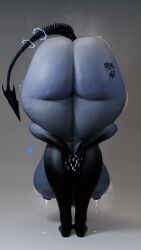 akaku_b, 1girls, ass, back_view, bent_over
