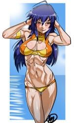 kurokami_medaka, medaka_box, ganassa, 1girls, big_breasts