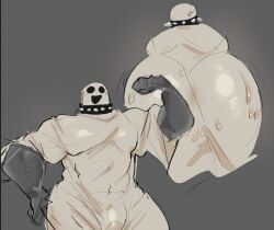 original_character, anus_outline, ass, back_view, collar
