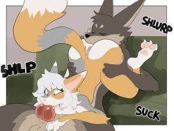 arcanis_(hahaluckyme), borko_(barkwoofawoo), retromander, 3_toes, animal_genitalia