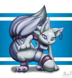 anthro, breasts, claws, collar, ear_piercing