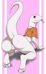crusch_lulu, overlord_(maruyama), albino, all_fours, anthro