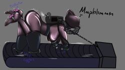 eronsfw, asphyxiation, bitchsuit, bondage_gear, bondage_mittens