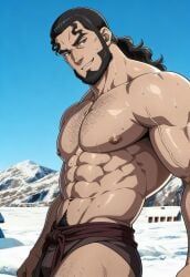 thors_snorresson, vinland_saga, abs, black_hair, dark_hair