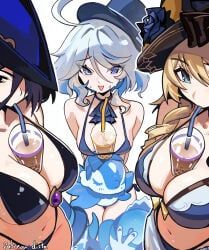 clorinde_(genshin_impact), fontaine_girls, furina_(genshin_impact), navia_(genshin_impact), genshin_impact