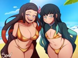 kamado_nezuko, muichiro_tokitou, nezuko_kamado, demon_slayer, kimetsu_no_yaiba