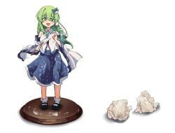 kochiya_sanae, touhou, ninzin_88hon, 1girl, :d