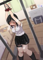 original_character, original, kanie_did, 1girls, arms_above_head