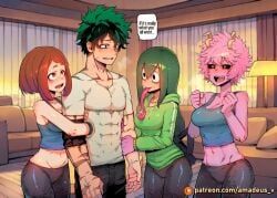 ashido_mina, asui_tsuyu, izuku_midoriya, midoriya_izuku, mina_ashido