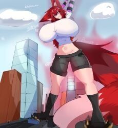 bensukun, background, barefoot, big_breasts, big_thighs