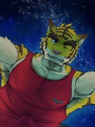 torahiko_(morenatsu), morenatsu, anthro, big_muscles, blue_eyes