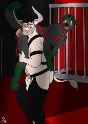 whitecolt_productions, anthro, blush, bovid, bovine