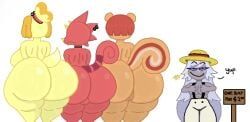 emily_(hazbin_hotel), flick_(animal_crossing), hazel_(animal_crossing), isabelle_(animal_crossing), animal_crossing