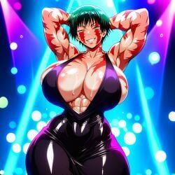 maki_zenin, zenin_maki, jujutsu_kaisen, 1girls, arms_raised