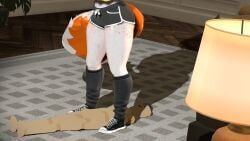 dummy, glubbable, fox_tail, short_shorts, woman_on_top