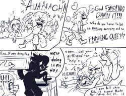 kello_(lewdles), lewdles, 2girls, anthro, bite