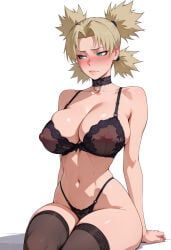 temari, naruto_(series), lewdwaifulaifu, big_breast, blush