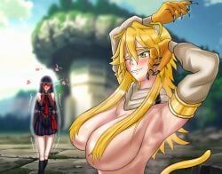 akame_(akame_ga_kill!), leone_(akame_ga_kill!), akame_ga_kill!, armpit_fetish, armpits