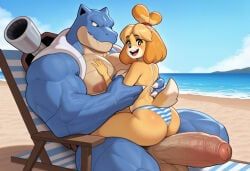blastoise, isabelle_(animal_crossing), pokemon_(species), pokemon, himbotiger
