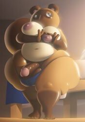 tom_nook_(animal_crossing), animal_crossing, nintendo, oppai_heart, tzokatli