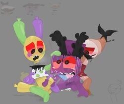 boxten_(dandy's_world), looey_(dandy's_world), shrimpo_(dandy's_world), twisted_boxten_(dandy's_world), twisted_looey_(dandy's_world)