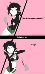 ashley_graves, the_coffin_of_andy_and_leyley, 1girls, bra, bra_strap_is_showing_(meme)