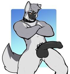 jrjresq, accessory, anthro, balls, black_balls