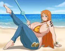 nami_(one_piece), one_piece, lurking_judgement, supersolenoid, 1girls