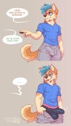 fdisk, fluffydisk42, anthro, blue_hair, blush