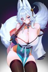 original, elegia, animal_ears, bare_hips, blue_eyes
