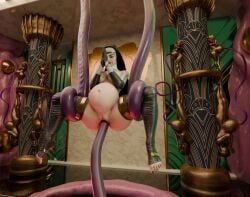 battle_nun, ovinaxu, art_deco, belly_bulge, big_belly