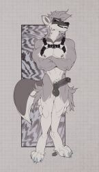 terribleanimal, 4_toes, anthro, balls, black_balls