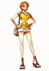 nami_(one_piece), one_piece, 1girls, bag, bangle