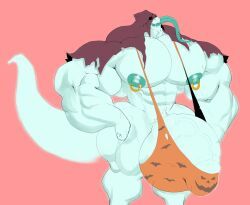 halloween, sachiel_666, abs, anthro, banana_hammock