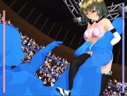 ultimate_fighting_girl, boko877, 1girls, ankle_grab, black_bracelets