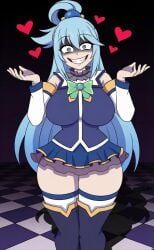aqua_(konosuba), 1female, 1girl, 1girls, aqua_eyes