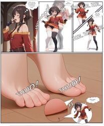 megumin, yunyun_(konosuba), konosuba, gtsrak, barefoot