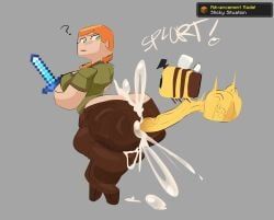 alex_(minecraft), bee_(minecraft), minecraft, greaseyhair, bestiality