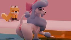 fox_(minecraft), georgette_(oliver_and_company), disney, microsoft, minecraft