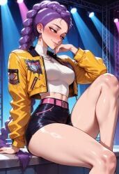 rumi_(kpop_demon_hunters), kpop_demon_hunters, patreon, 1girl, belt