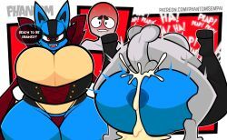 anonymous_male, female_lucario, lucario, halloween, pokemon