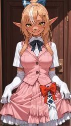 shiranui_flare, hololive, decurse, 1girl, blonde_hair