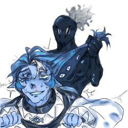 shadow_milk_cookie, silent_salt_cookie, cookie_run, cookie_run_kingdom, hombre_azul