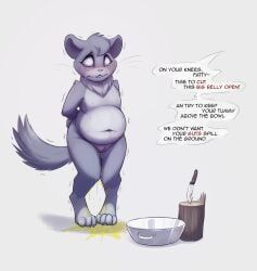 slowderpyguy, anthro, belly, blush, bodily_fluids