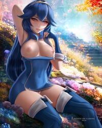 lucina_(fire_emblem), illasvyel, big_breasts, blue_clothes, blue_hair