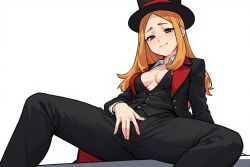 original_character, oc, between_legs_view, black_coat, black_pants
