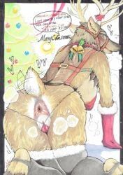 christmas, holidays, a-deru, all_fours, anthro