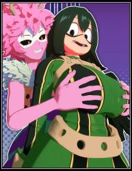 ashido_mina, asui_tsuyu, froppy, mina_ashido, tsuyu_asui