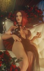 rayne, bloodrayne, leonyash3d, 1girls, auburn_hair